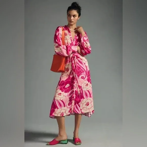 FARM Rio | Dresses | Farm Rio Tropical Groove Floral Long Sleeve Midi  Shirtdress | Poshmark